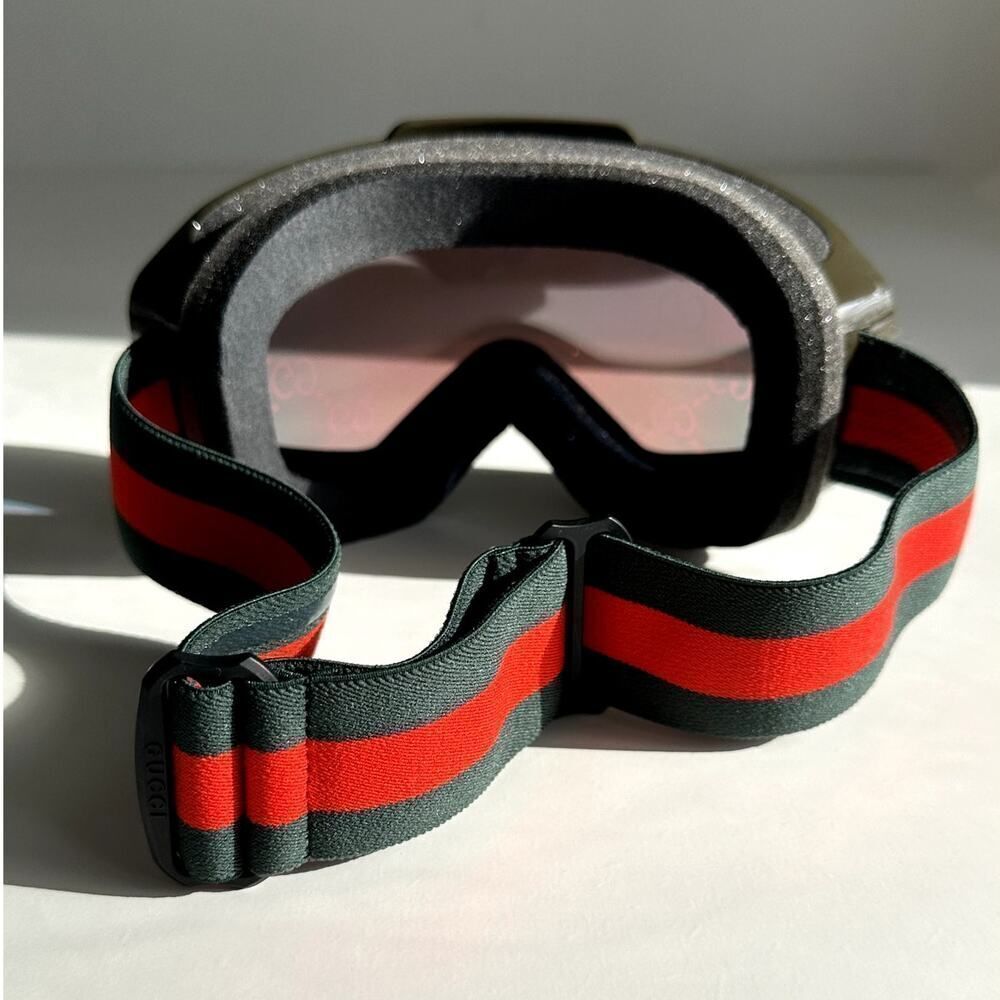 NEW Gucci SKI Mask ZEISS Lens GG1210S 003 Green MultiColor Red Unisex - Picture 8 of 11